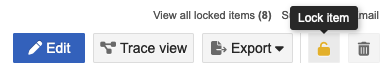 Select the Lock item icon from the toolbar.