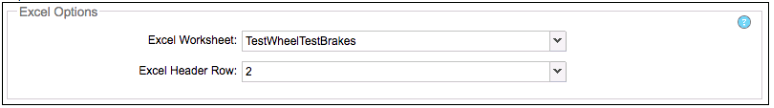 Example of Data Import Wizard options: select worksheet and define number of header rows.