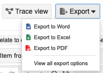 Select View all export options from the Export drop-down menu.