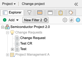 Explorer Tree displays filter results.