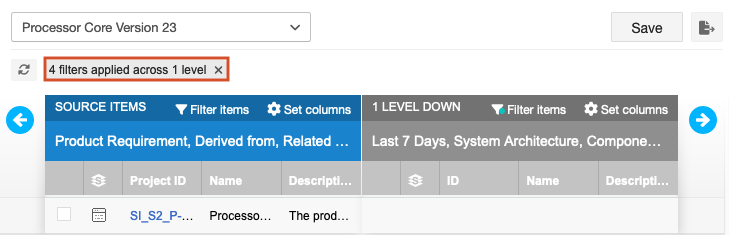 The Trace View UI shows the results message highlighted; select the X to remove all filters.