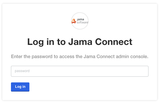 The Log in to Jama Connect window includes the password field and Log in button.