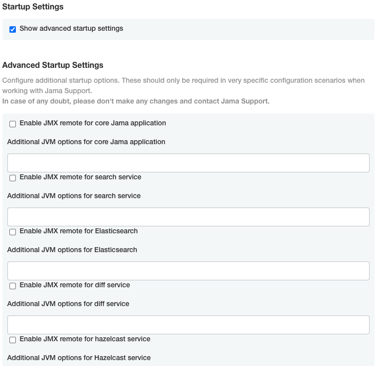 When you select Show Advanced Startup Settings, its configuration options appear.