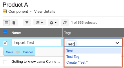 Edit tags in List View.