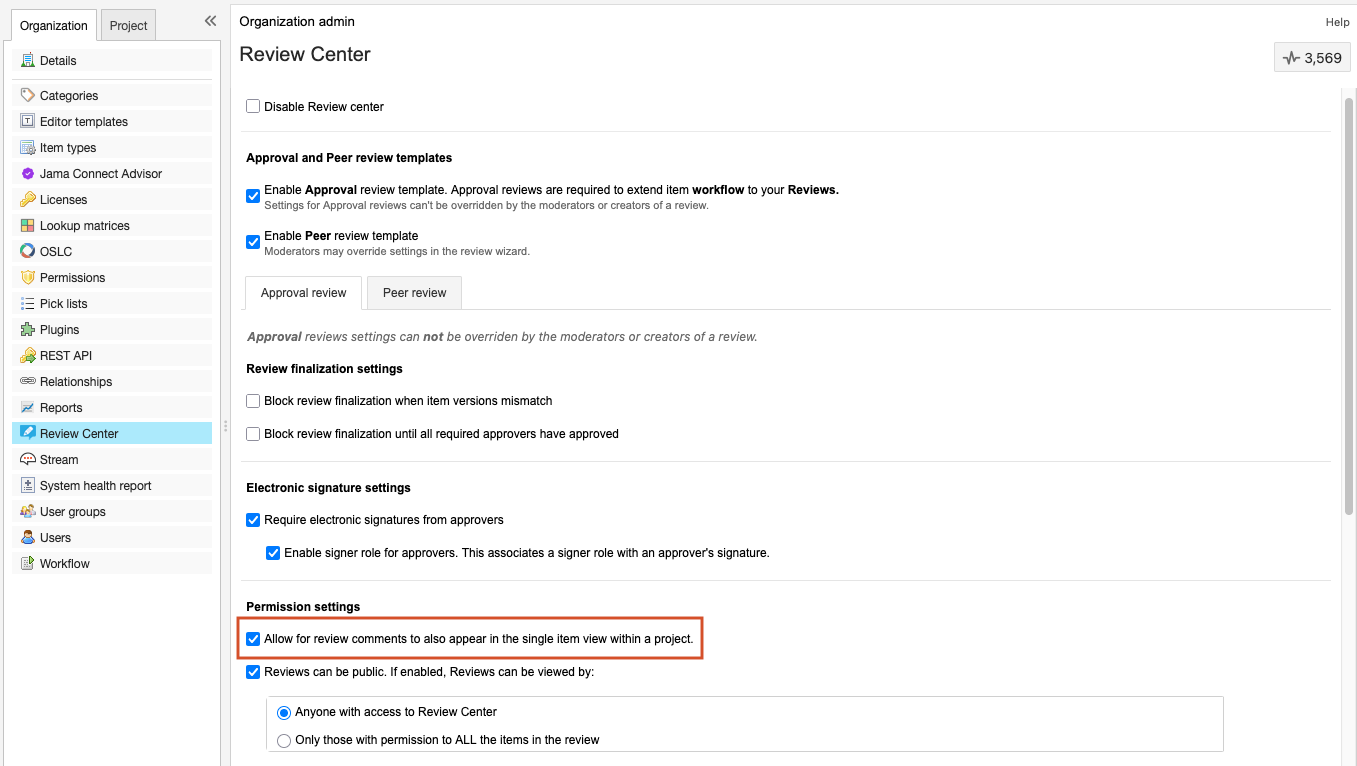Select options under Permission settings.