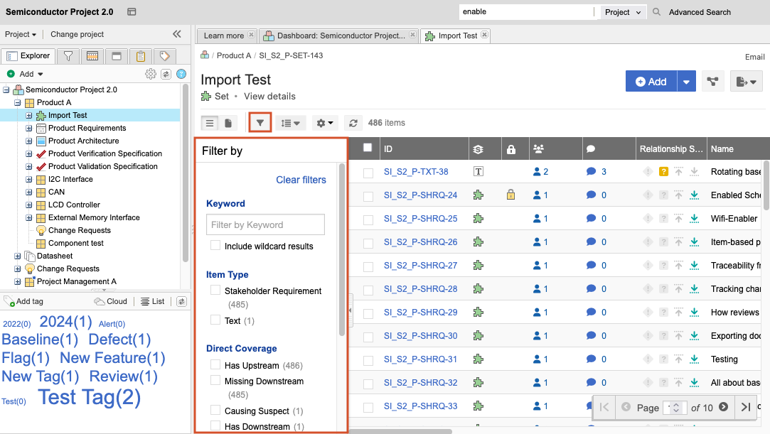 Select Projects > Project, then select a project.