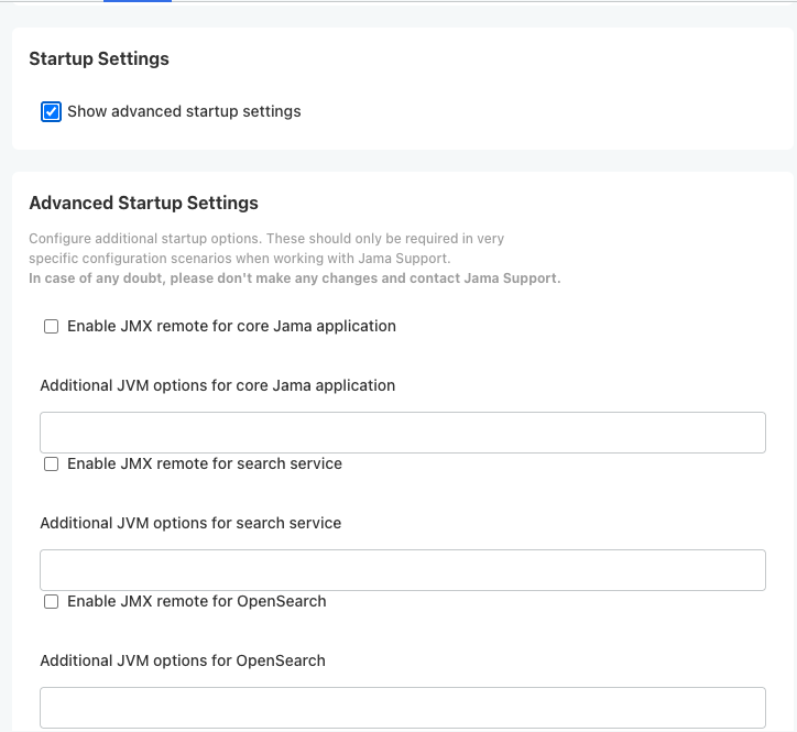 When you select Show Advanced Startup Settings, its configuration options appear.