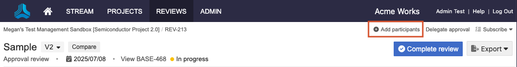 Select Add participants from the toolbar.