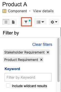 Select Filter items icon again to close the panel.