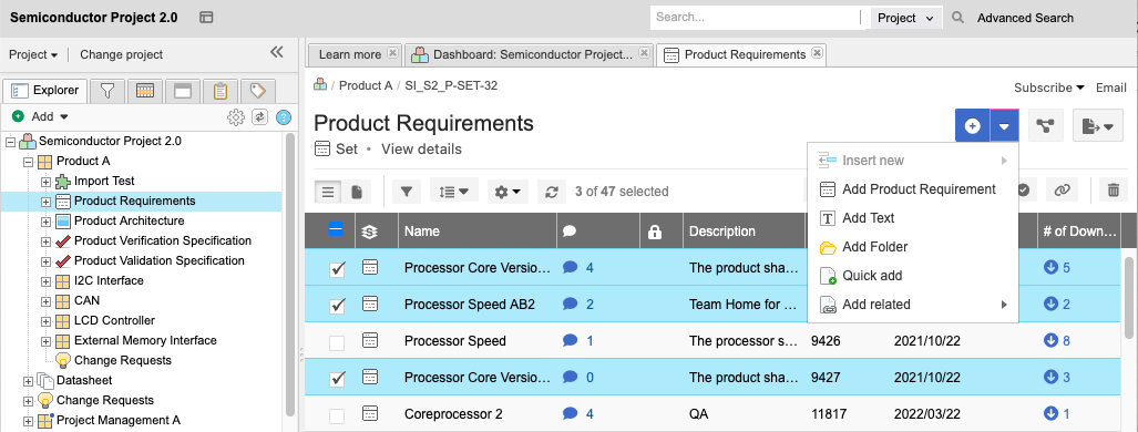 Quick-add an item from the toolbar.