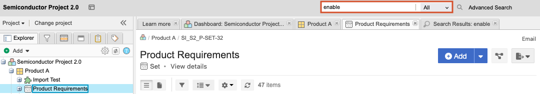 Enter text in Search field.