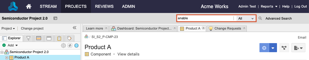 Enter text in Search field.