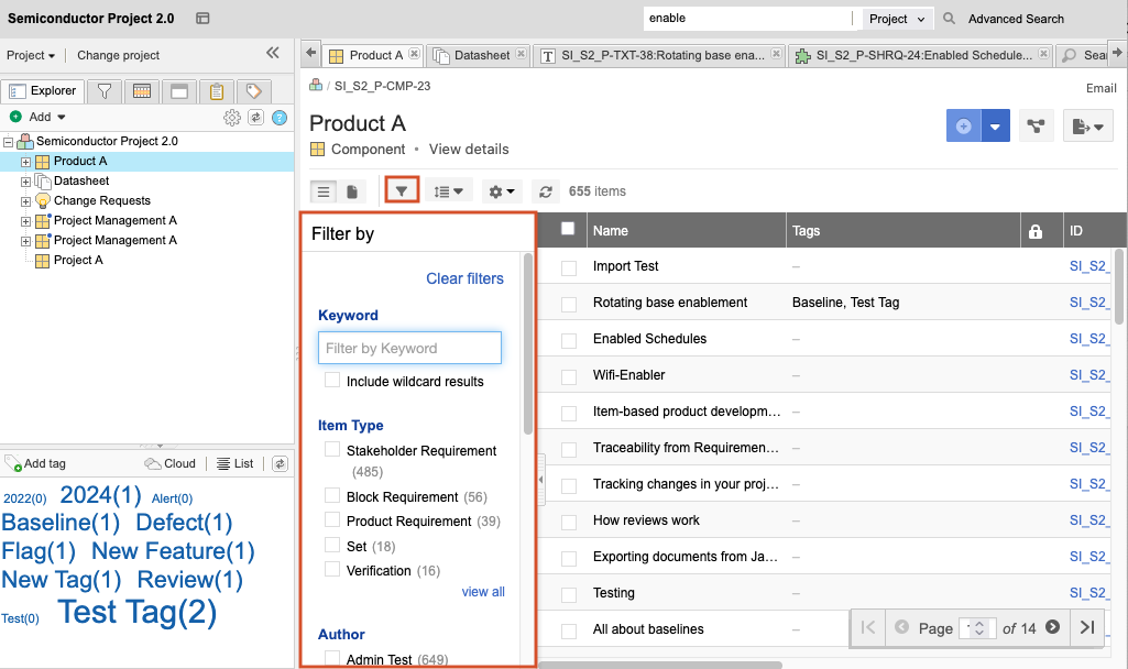 Select Projects > Project, then select a project.