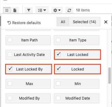 Configure which fields are visible.