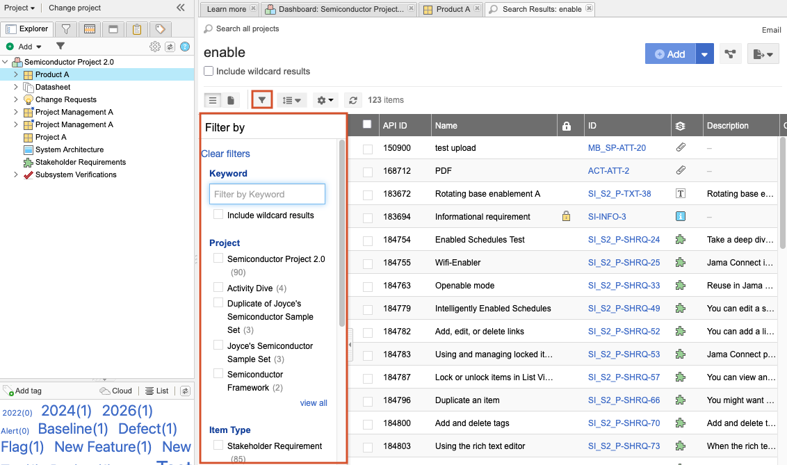 Select Projects > Project, then select a project.